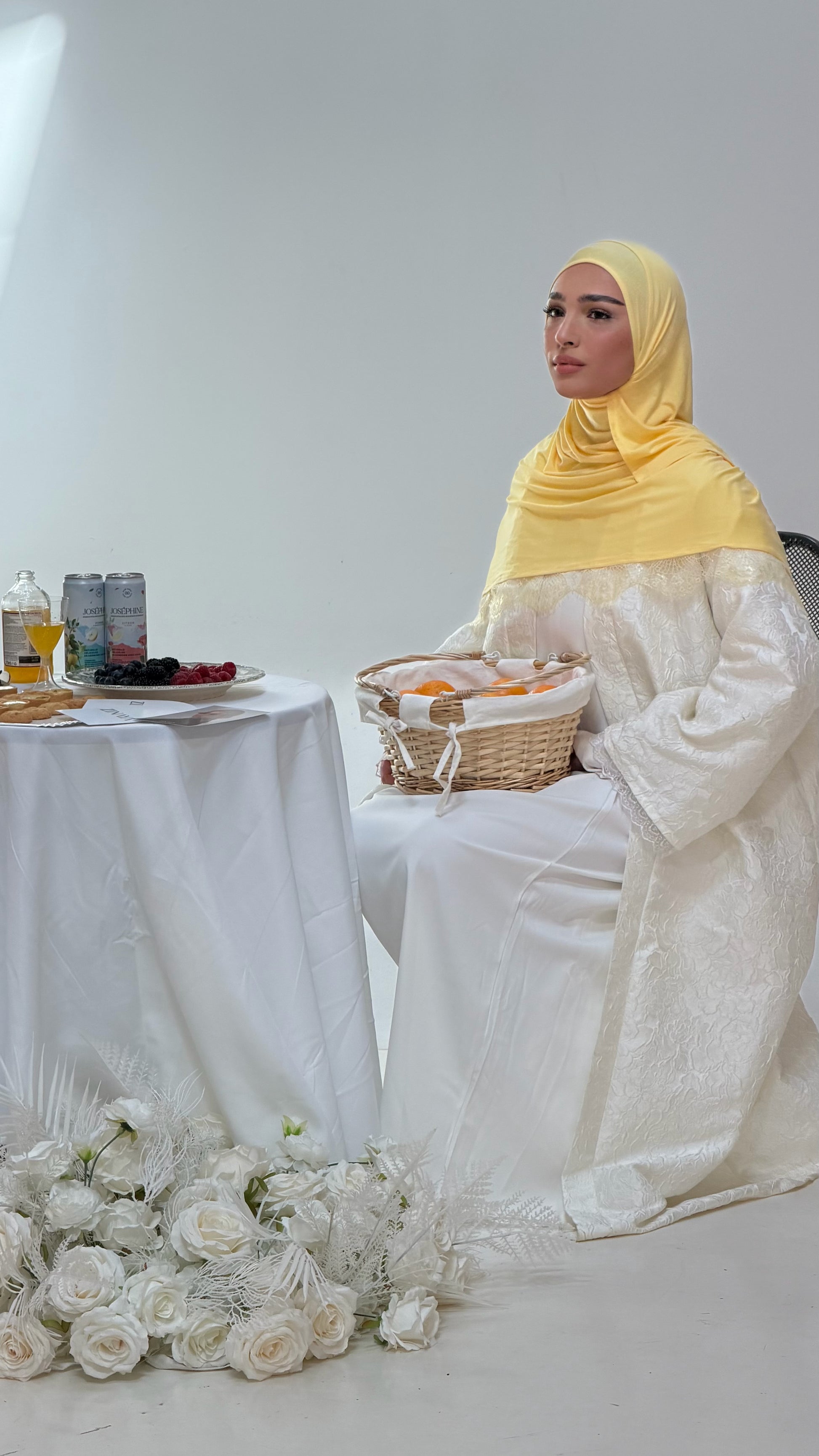 Hijab dentelle lemon
